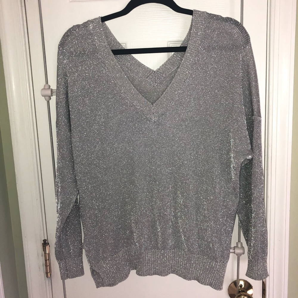 Metallic Silver Sweater